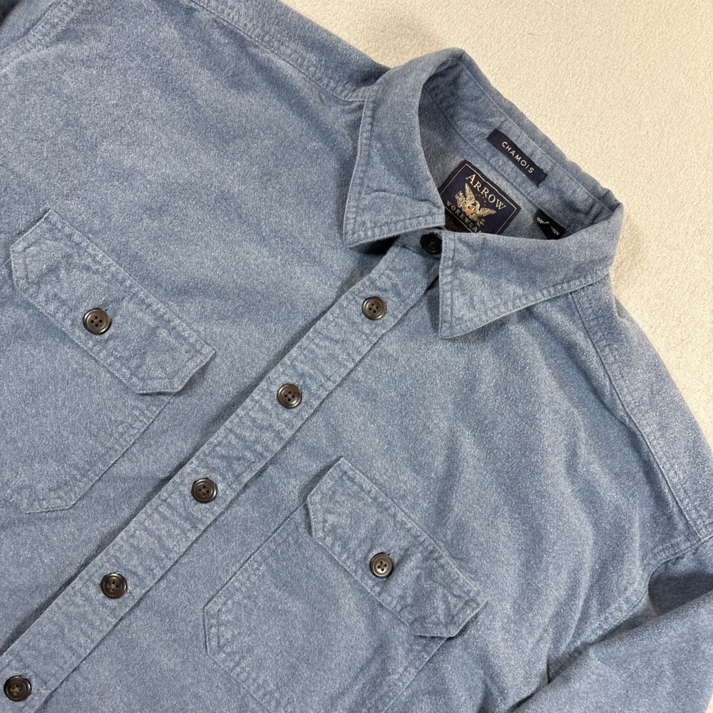 Vintage Late 80's‎ Arrow Workwear Chamois Button Down Men's XL Cotton Heavy